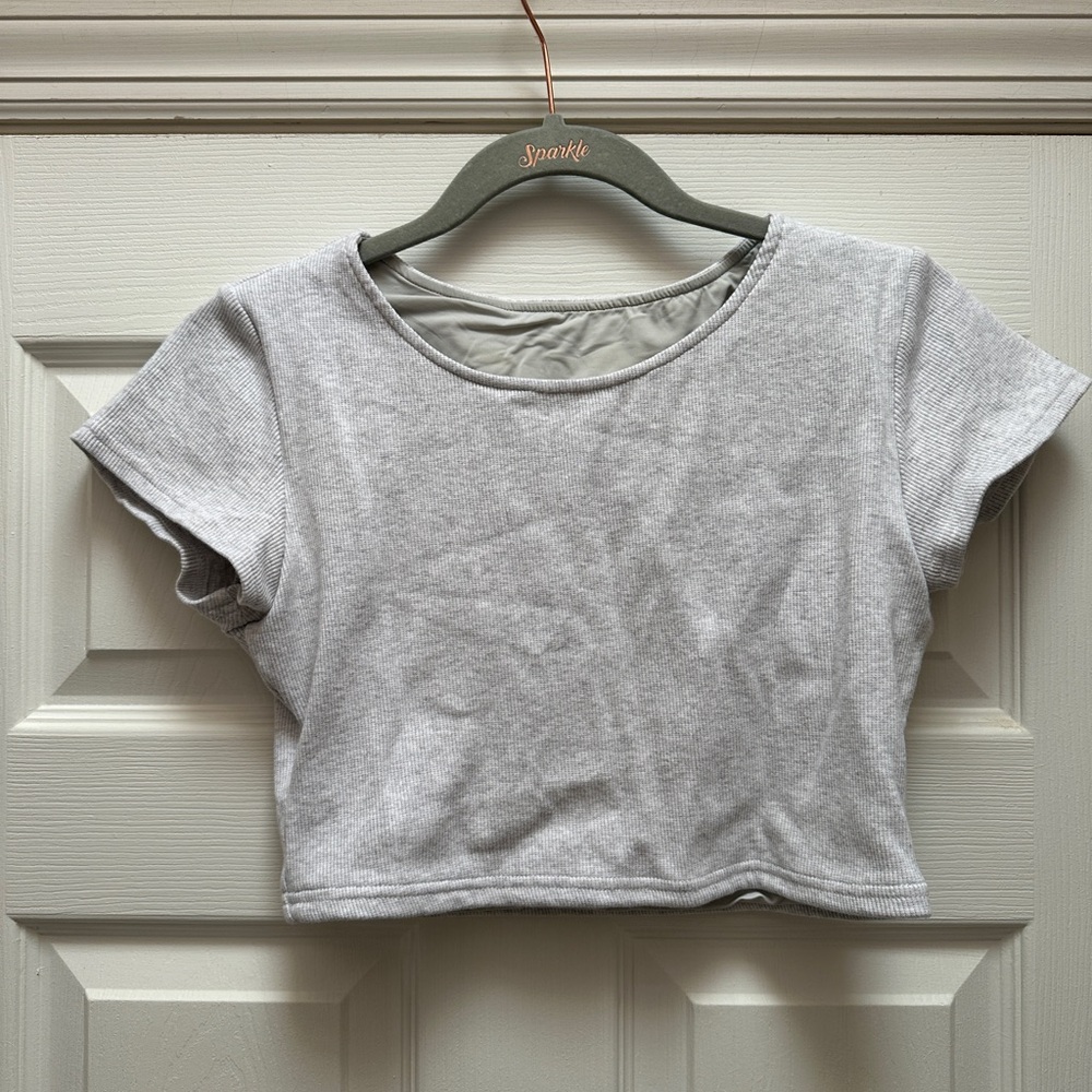 Gray Cropped T-Shirt